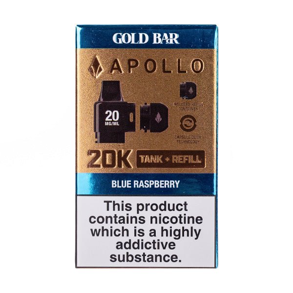 Blue Raspberry Gold Bar Apollo 20k Prefilled Pods