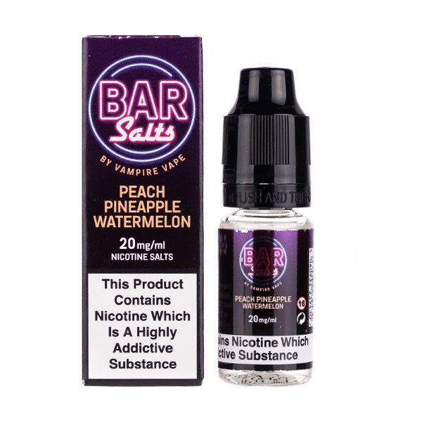 Peach Pineapple Watermelon Nic Salt E-Liquid by Vampire Vape Bar Salts - Image 3