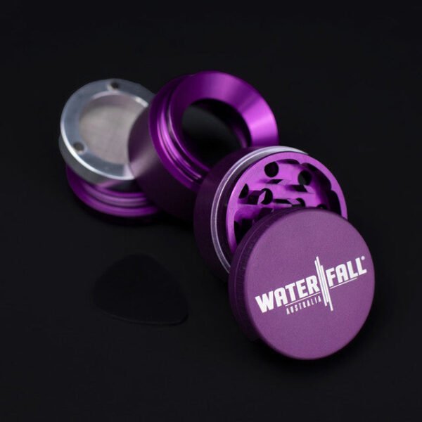 Waterfall 4-Piece Dry Herb Grinder with Removable Screen - Matte (43mm) - Image 15