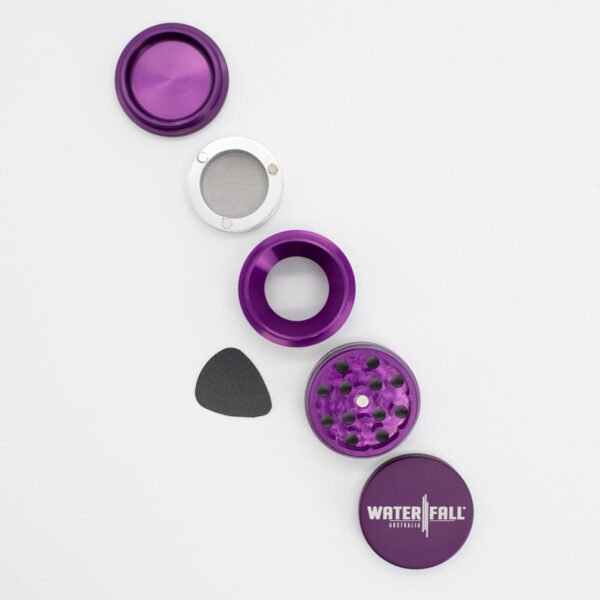 Waterfall 4-Piece Dry Herb Grinder with Removable Screen - Matte (43mm) - Image 19
