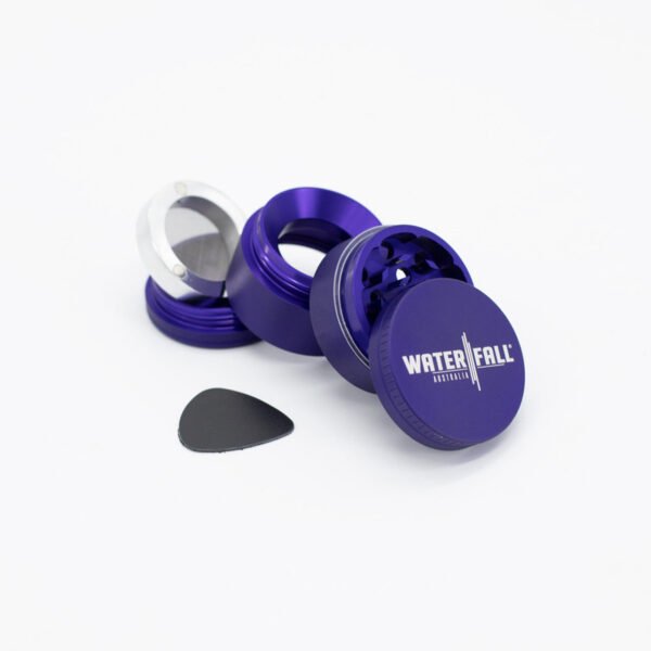 Waterfall 4-Piece Dry Herb Grinder with Removable Screen - Matte (43mm) - Image 3