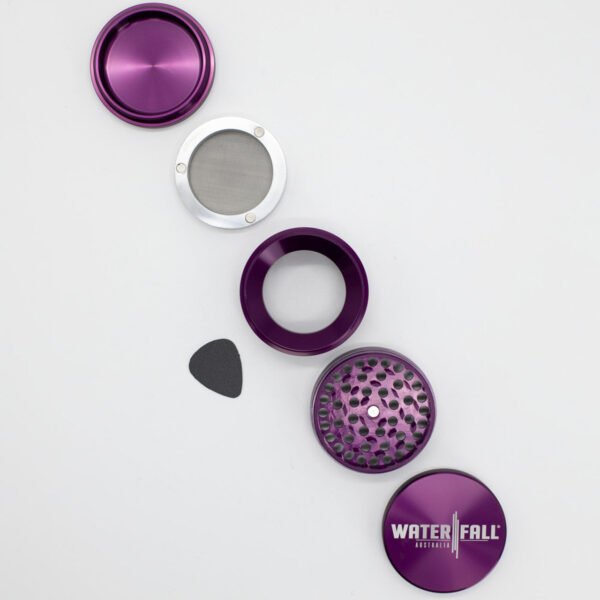 Waterfall 4-Piece Dry Herb Grinder with Removable Screen (63mm) - Image 11