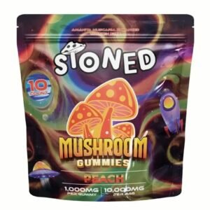 Peach STONED Amanita Muscaria Mushroom Gummies 10000MG 10CT