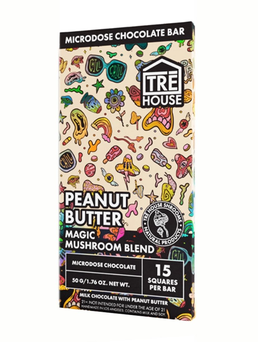 Peanut Butter Tre House Magic Mushroom Chocolate Bar 50g