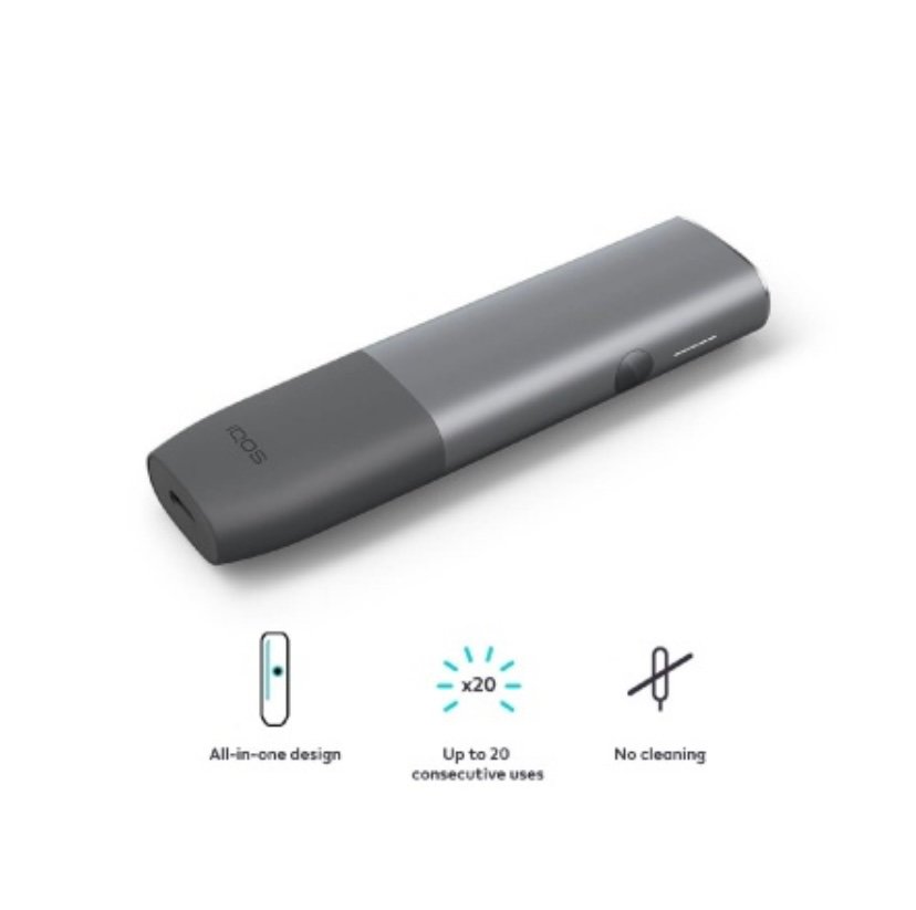 IQOS ILUMA ONE HEATED TOBACCO DEVICE STARTER KIT WITH TOBACCO REFILLS (PEBBLE GREY) - Image 3