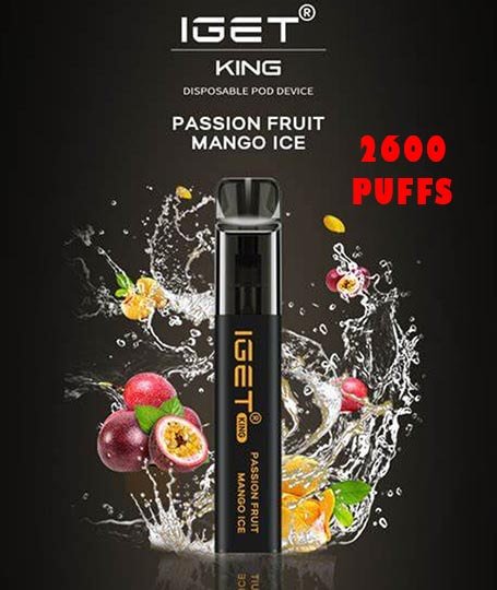 iGET KING VAPE 2600 PUFF – PASSION FRUIT MANGO ICE