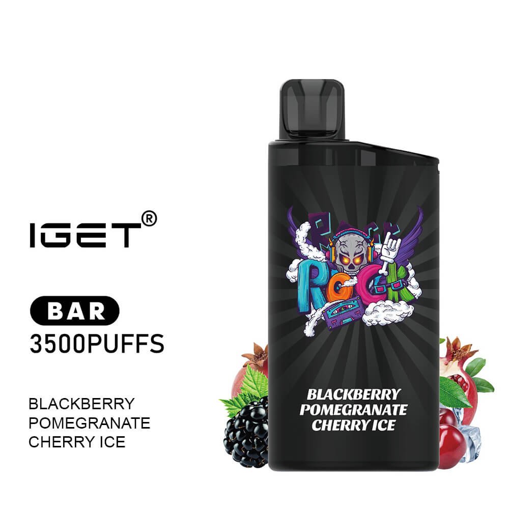 iGET BAR VAPE 3500 PUFF – BLACKBERRY POMEGRANATE CHERRY ICE